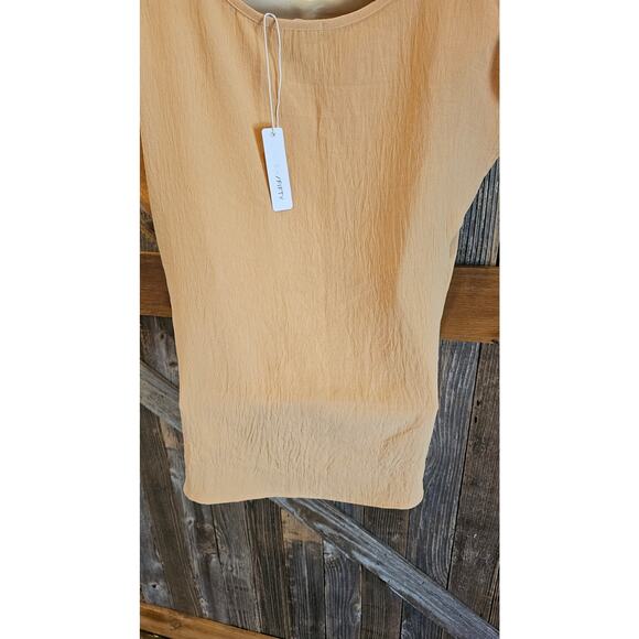 NWT Six Fifty yellow crinkle knot front sz small short sleeve oversized summer - Picture 2 of 7